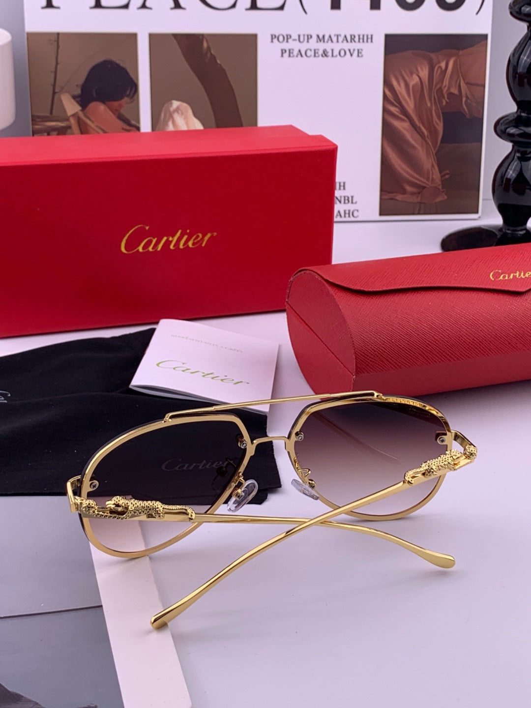 Cartier K21758 Fashion Black Lens Sunglasses for Men & Women - 398999 - detail image 7