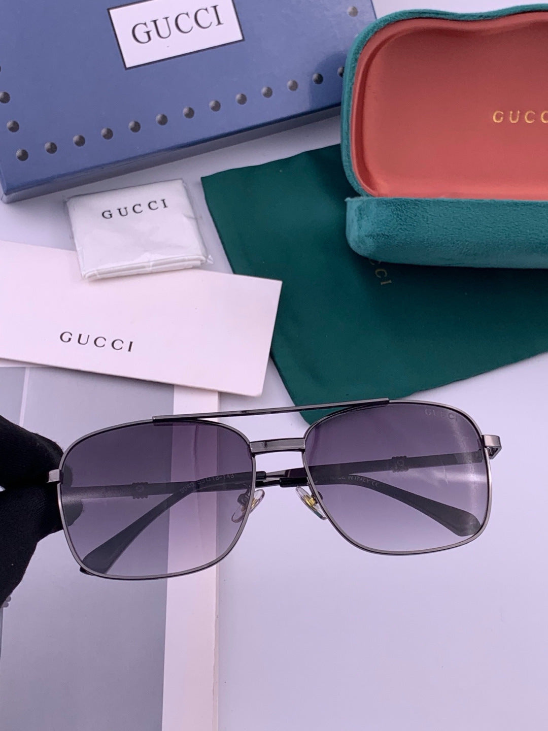 Gucci G0904 Aviator Orange Lens Sunglasses for Men & Women - 398381 - detail image 3