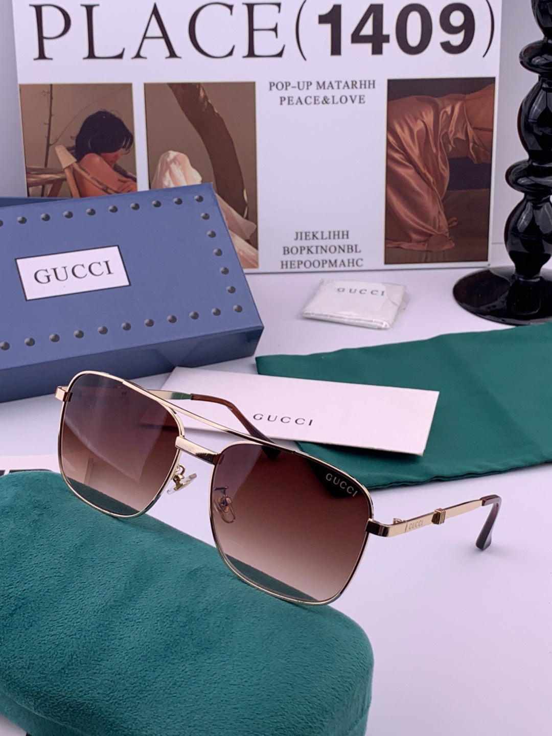 Gucci G0904 Aviator Orange Lens Sunglasses for Men & Women - 398381 - detail image 5