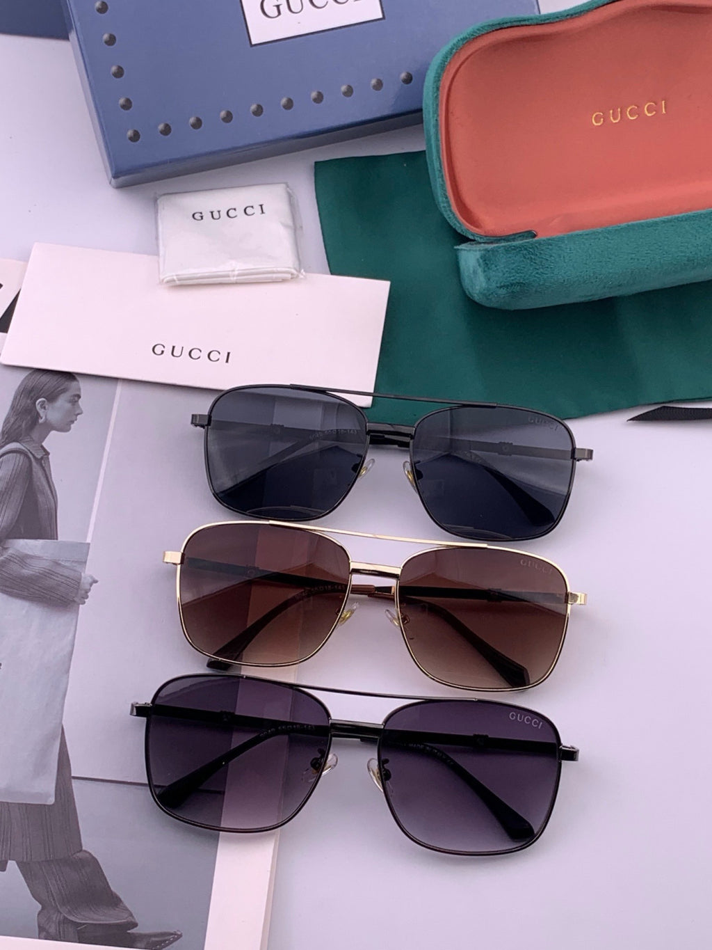 Gucci G0904 Aviator Orange Lens Sunglasses for Men & Women - 398381 - detail image 7