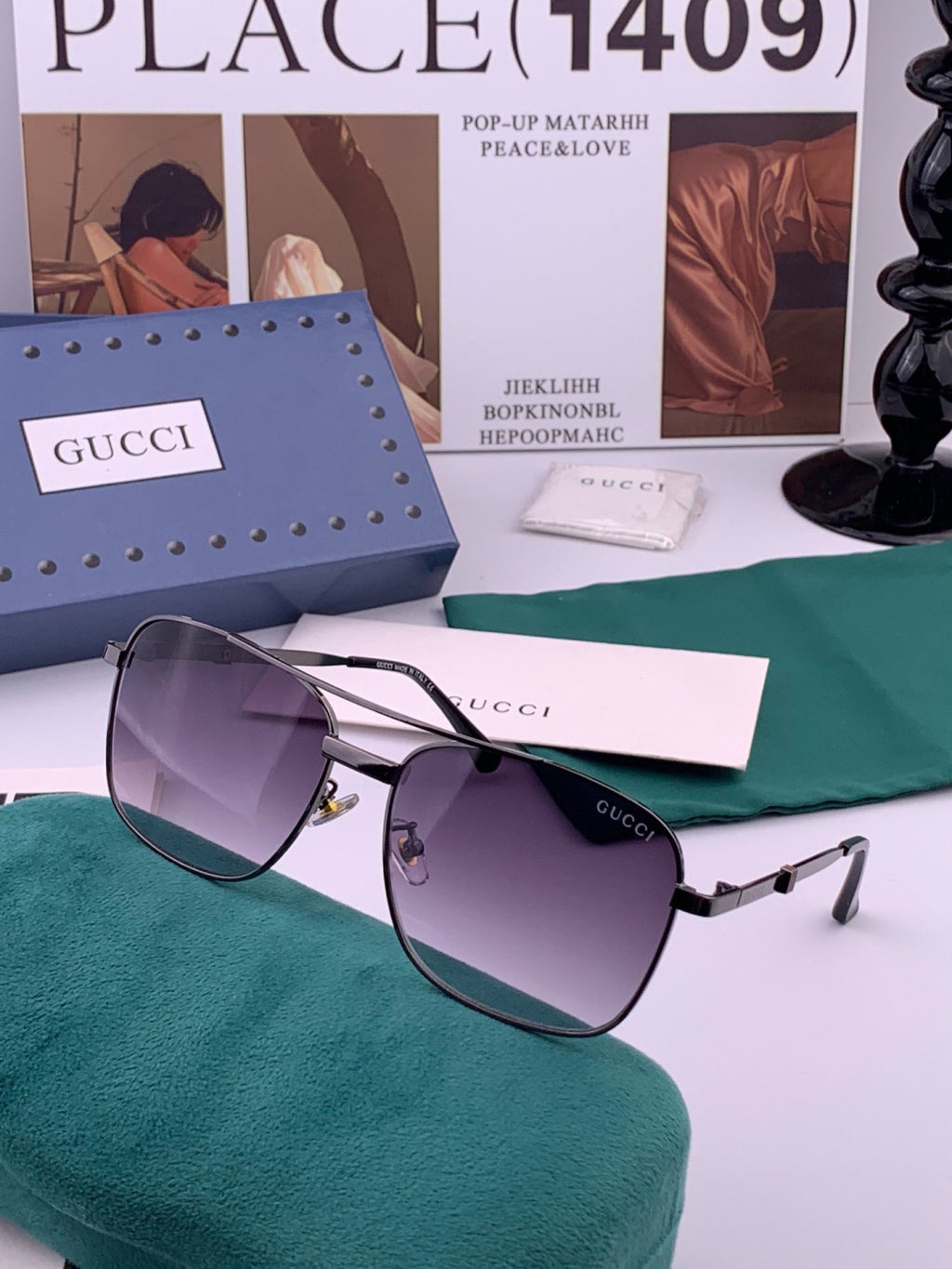 Gucci G0904 Aviator Orange Lens Sunglasses for Men & Women - 398381 - detail image 6