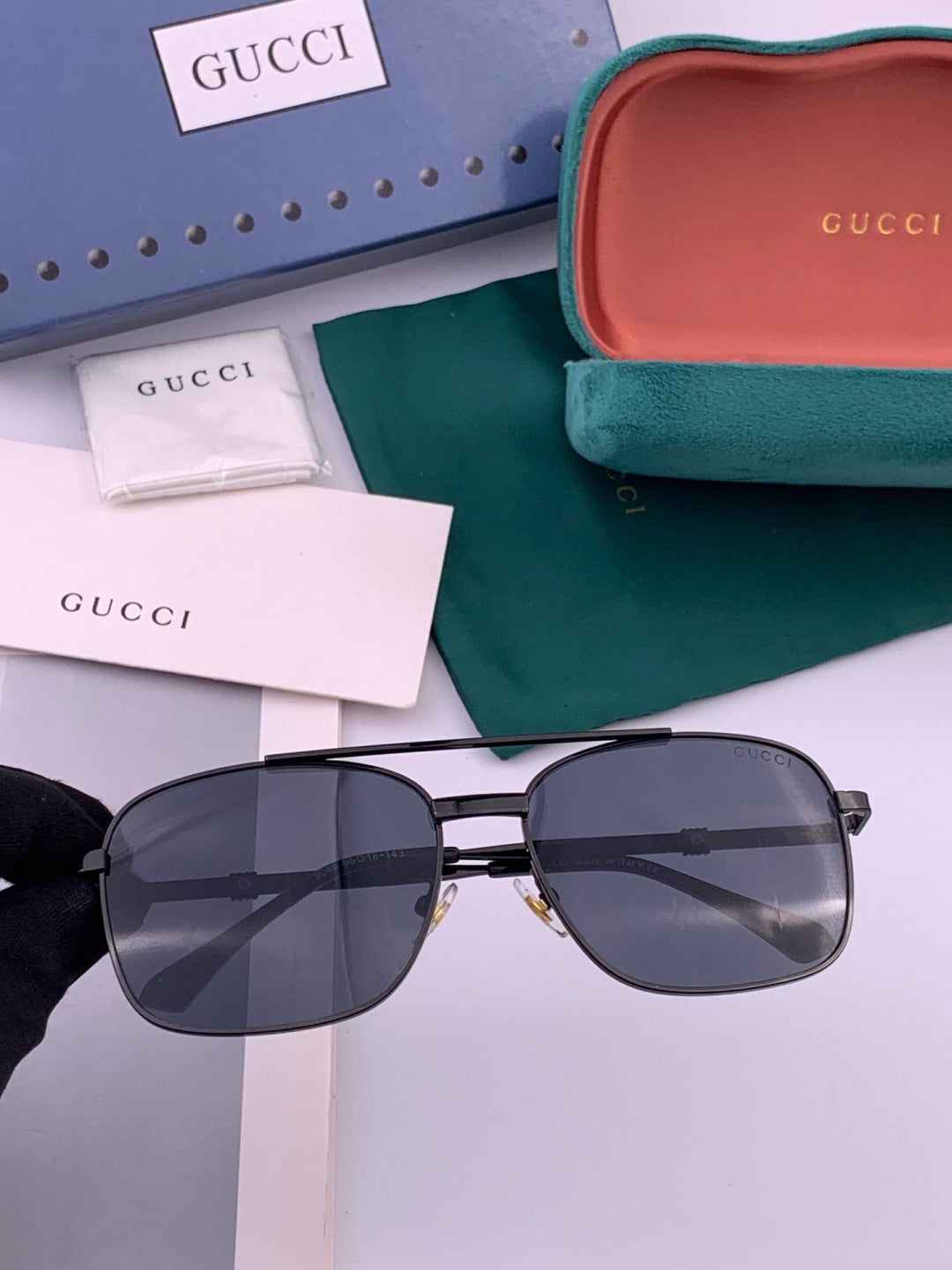 Gucci G0904 Aviator Orange Lens Sunglasses for Men & Women - 398381