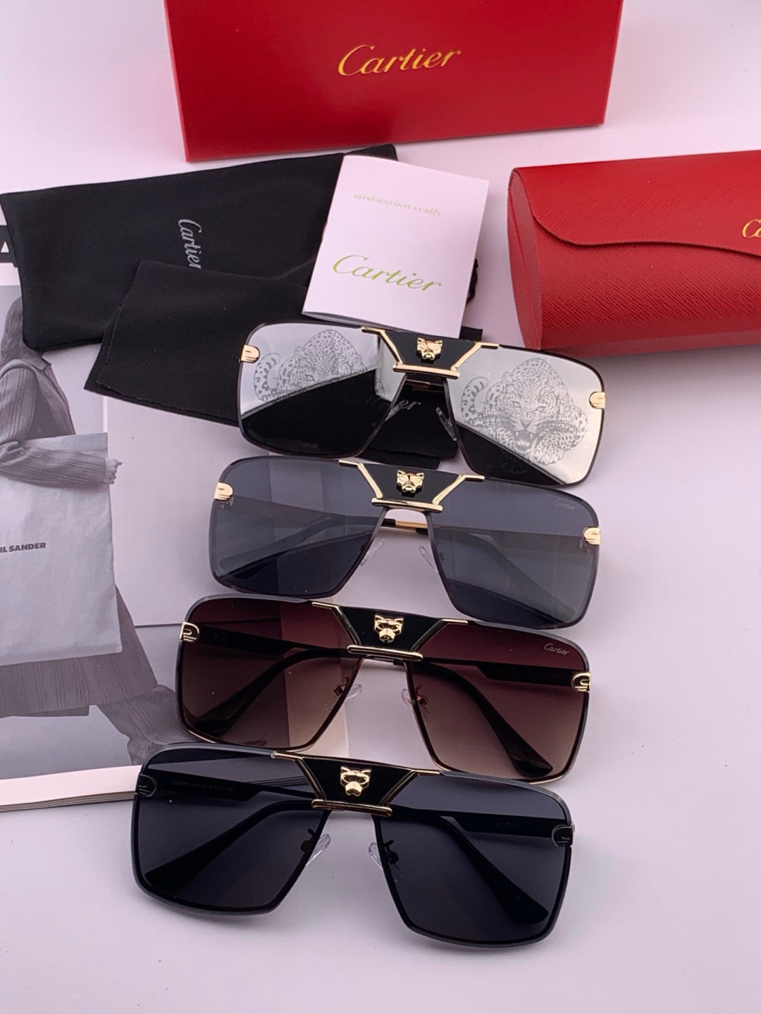 Cartier K11735 Fashion Black Lens Sunglasses for Men & Women - 398994 - detail image 8