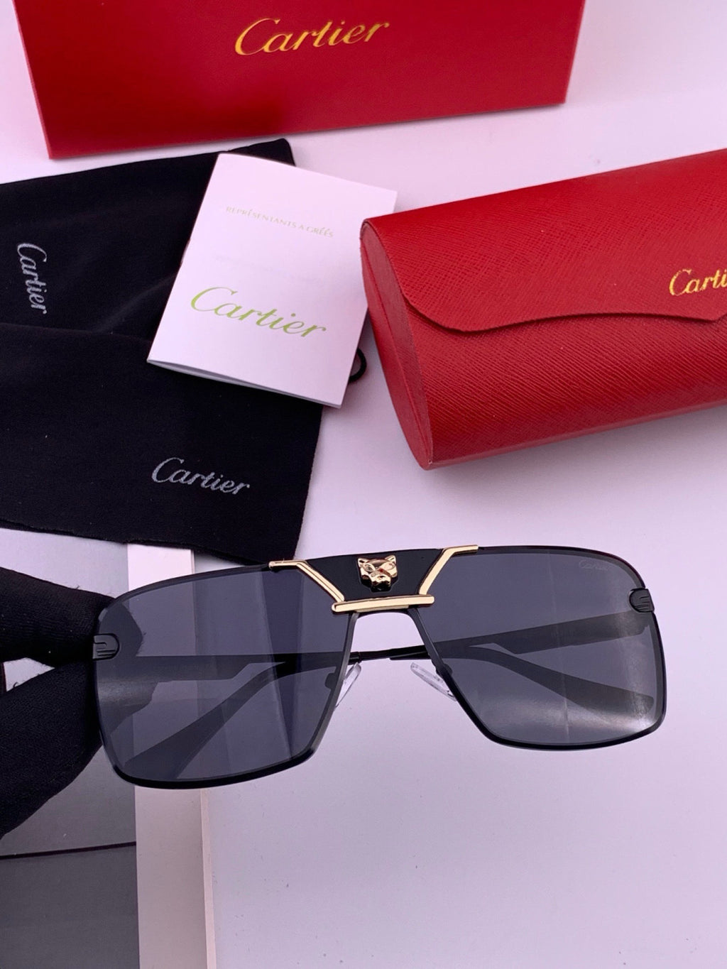 Cartier K11735 Fashion Black Lens Sunglasses for Men & Women - 398994 - detail image 4