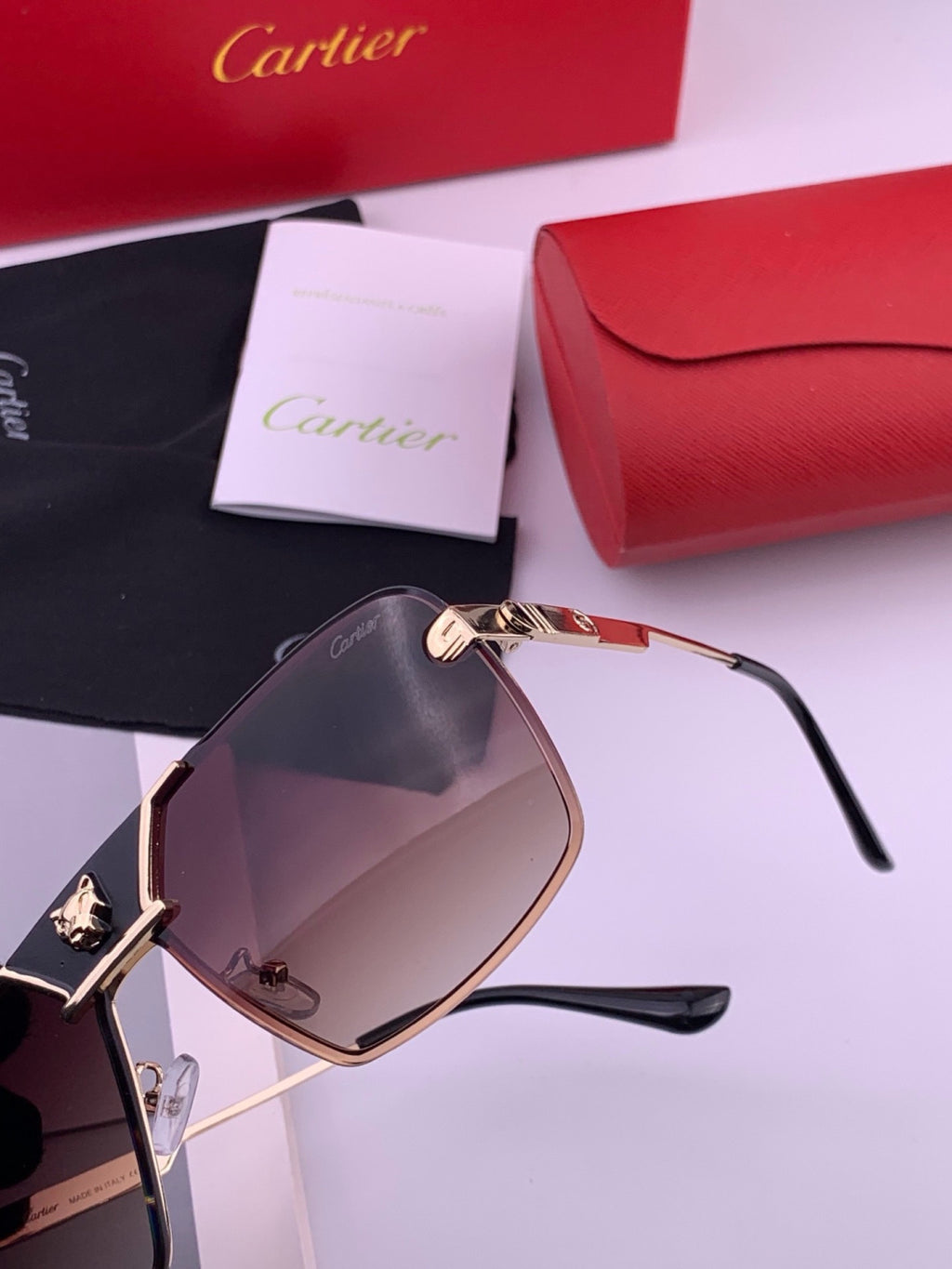 Cartier K11735 Fashion Black Lens Sunglasses for Men & Women - 398994 - detail image 6