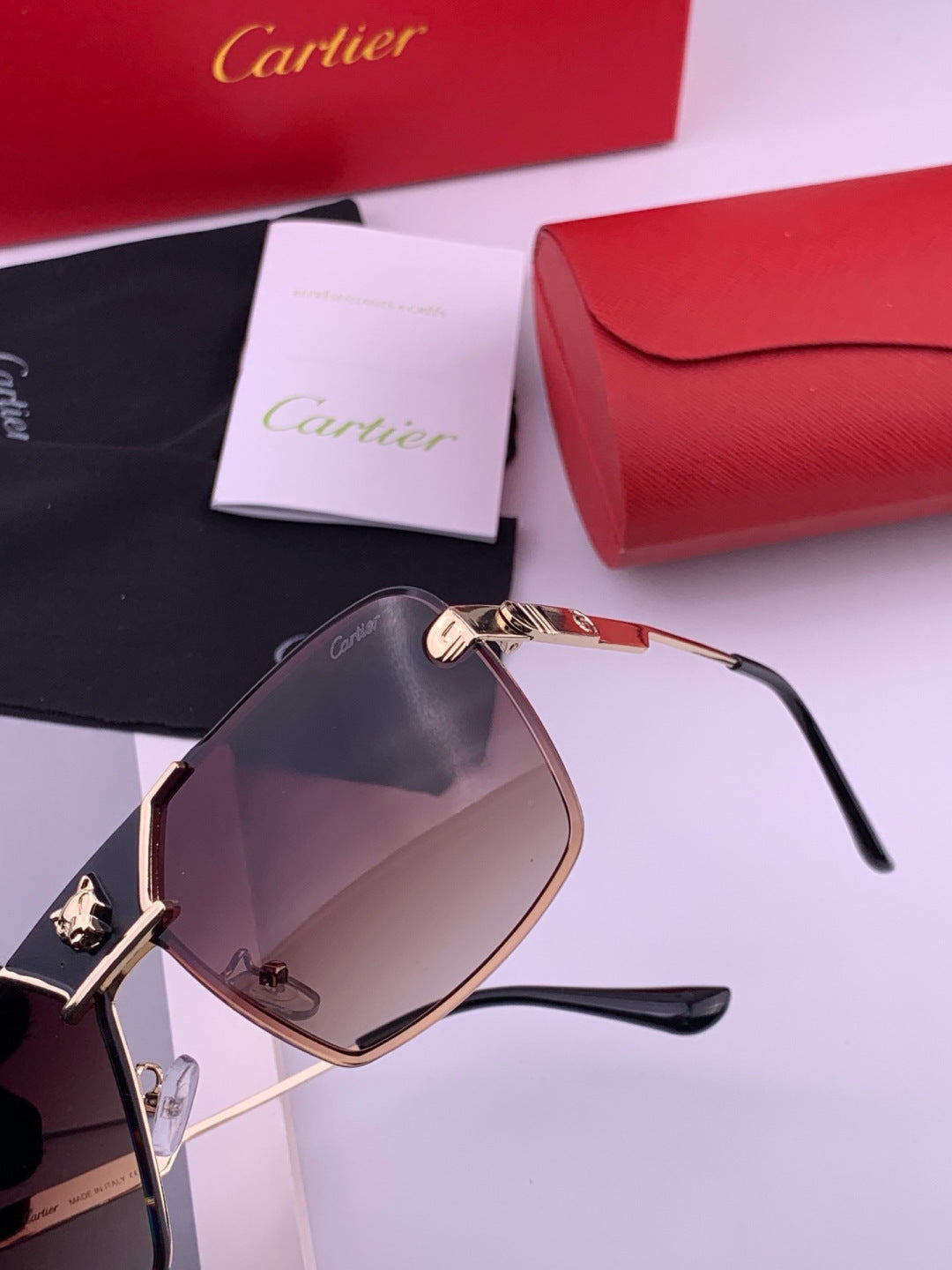 Cartier K11735 Fashion Black Lens Sunglasses for Men & Women - 398994 - detail image 6