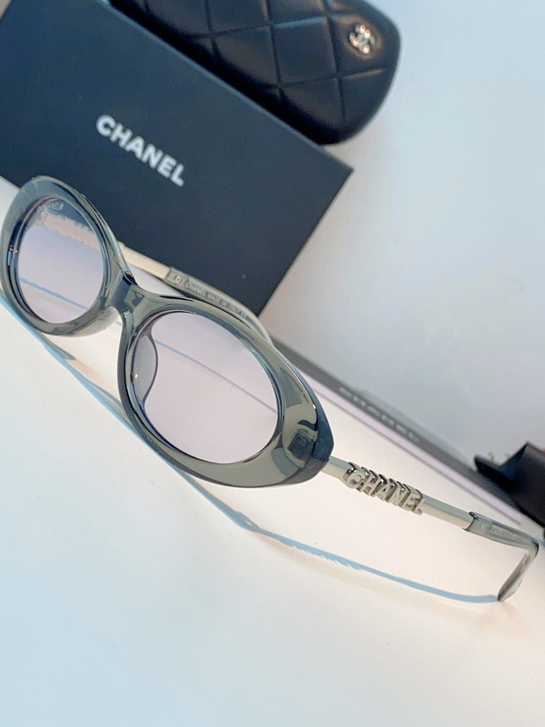 Chanel Cat-Eye Gray Lens Sunglasses for Men & Women - 398603 - detail image 7