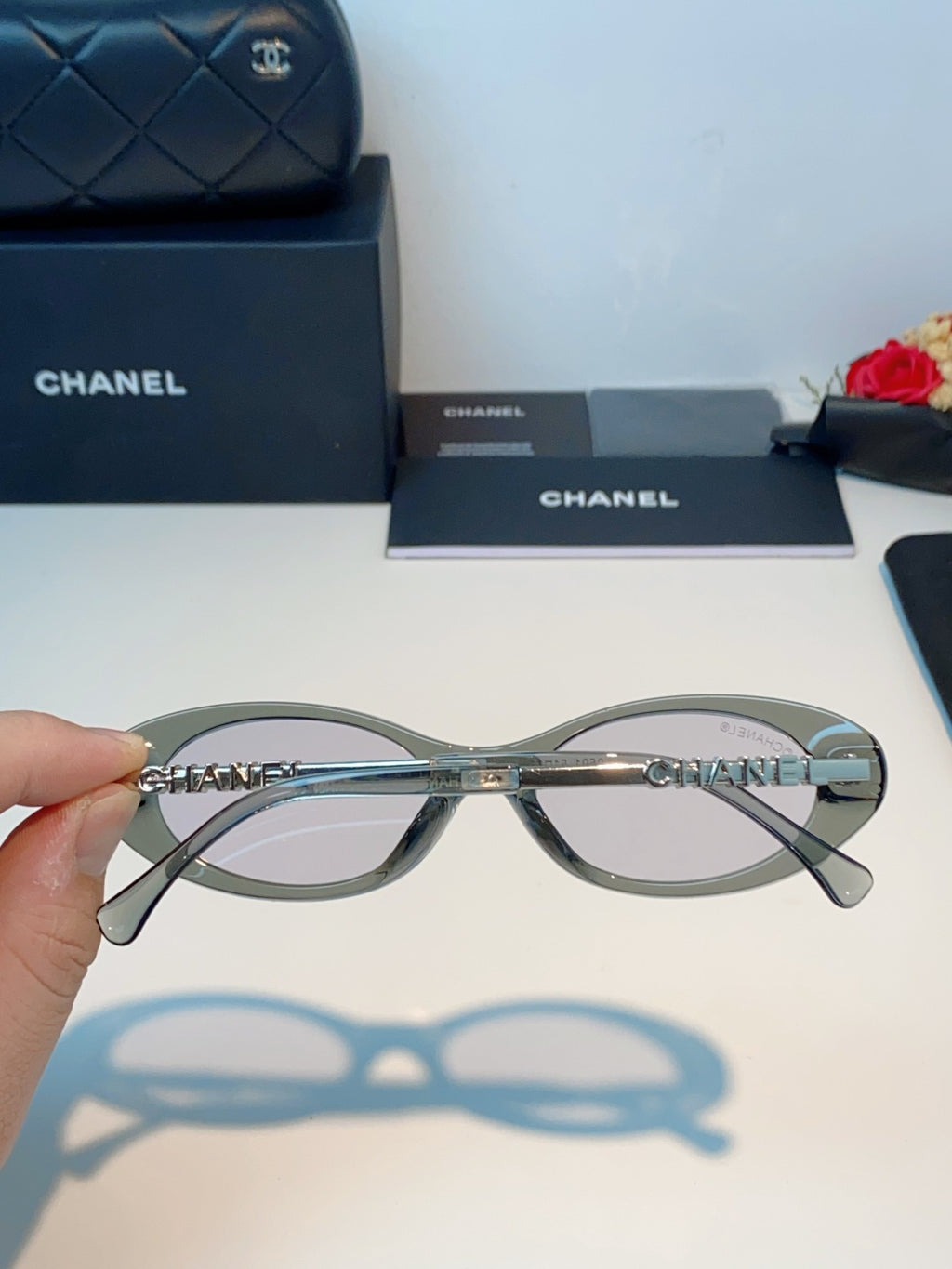 Chanel Cat-Eye Gray Lens Sunglasses for Men & Women - 398603 - detail image 5