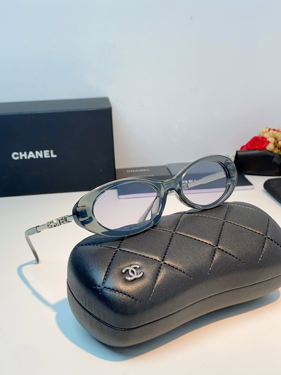 Chanel Cat-Eye Gray Lens Sunglasses for Men & Women - 398603 - detail image 11