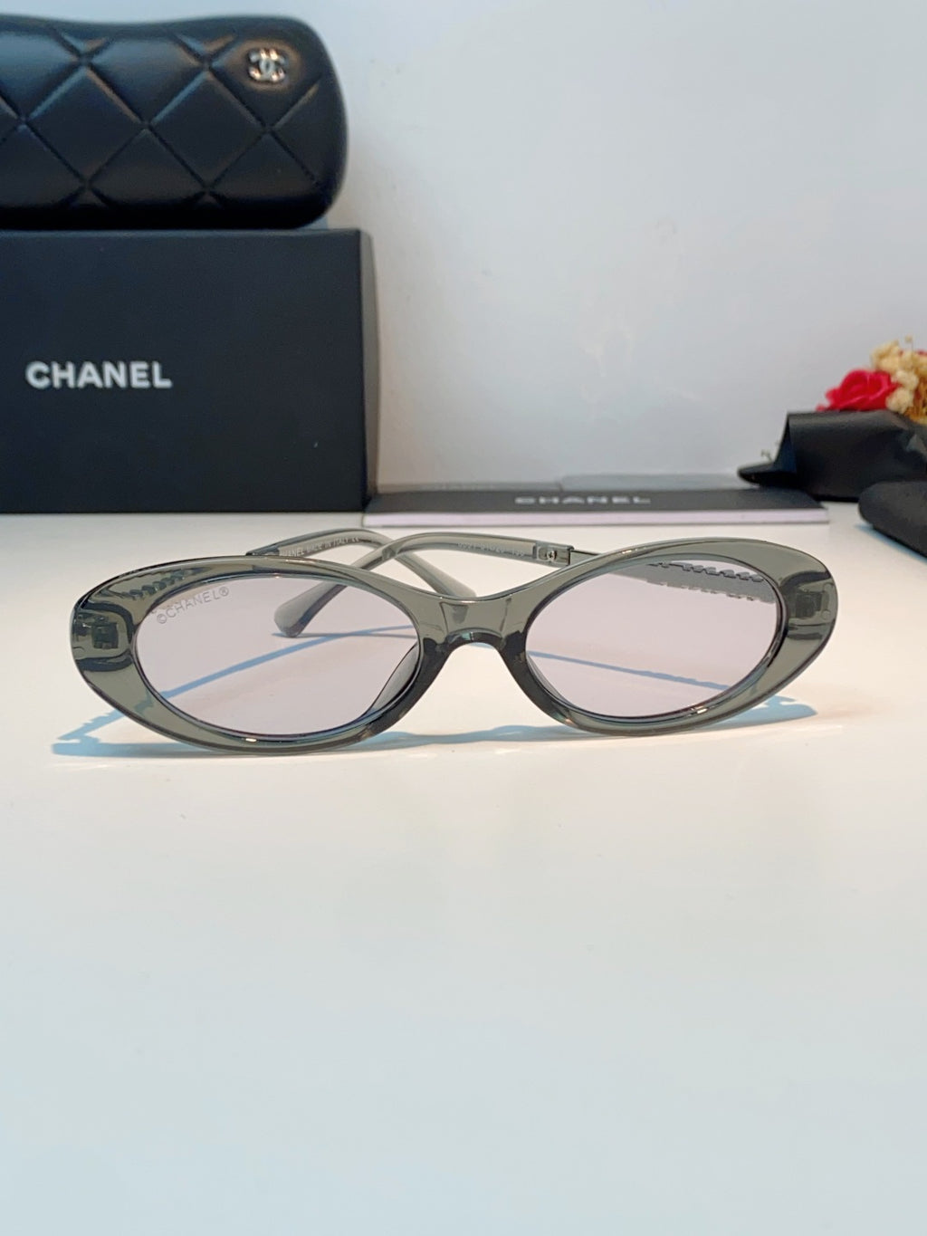 Chanel Cat-Eye Gray Lens Sunglasses for Men & Women - 398603 - detail image 2