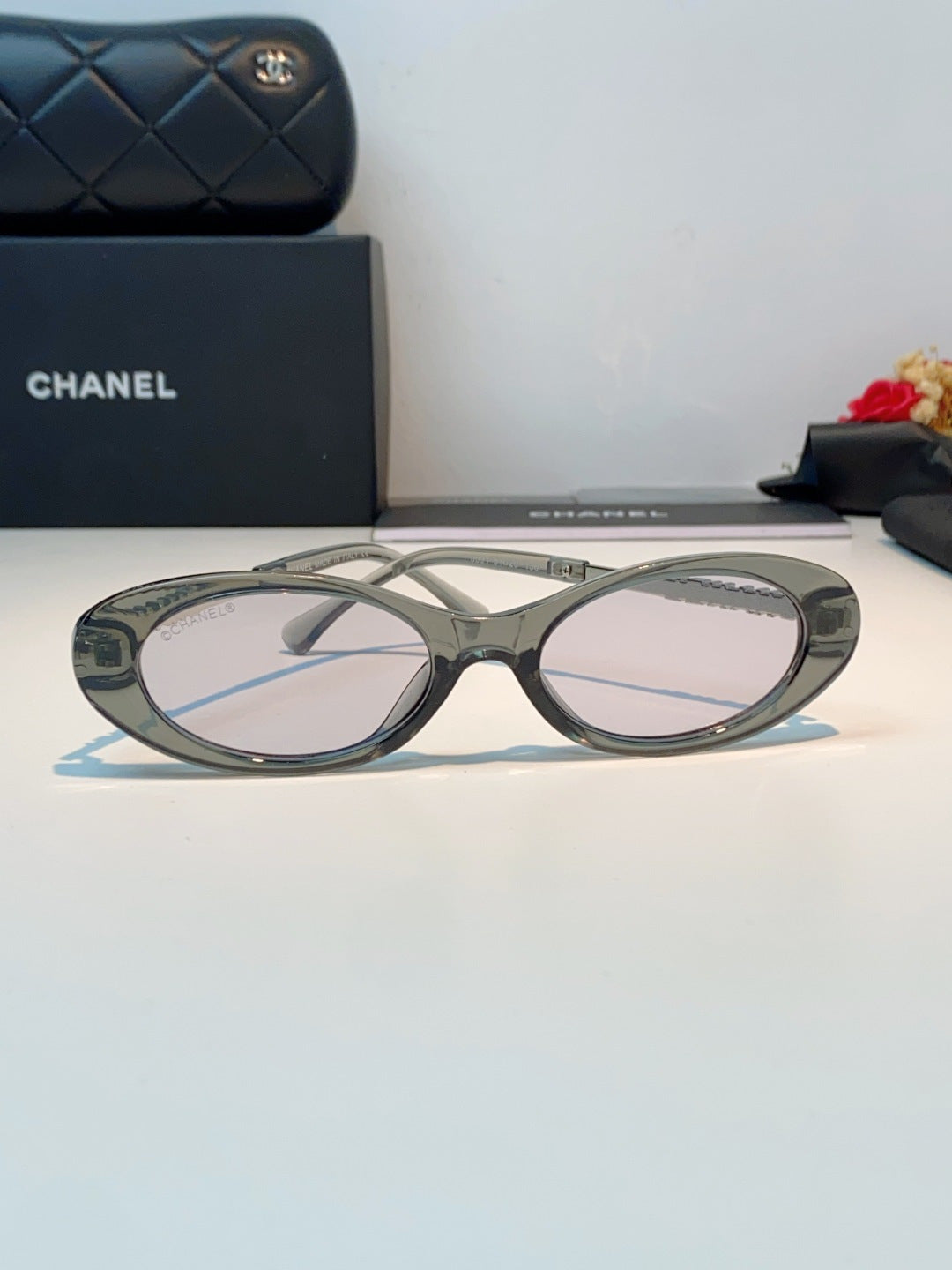 Chanel Cat-Eye Gray Lens Sunglasses for Men & Women - 398603 - detail image 2
