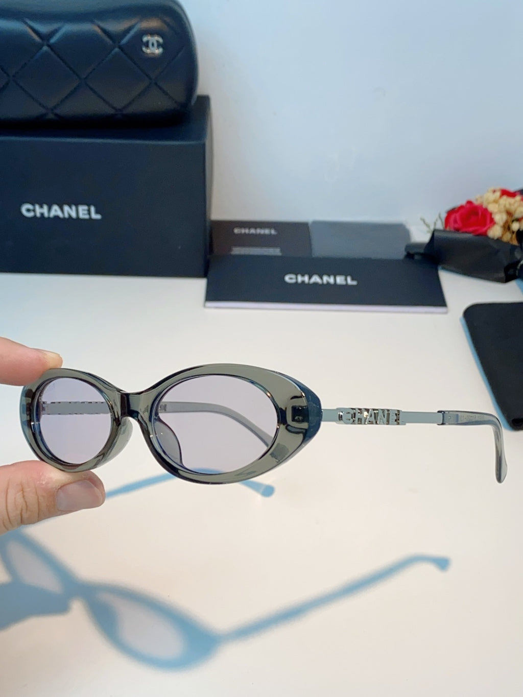 Chanel Cat-Eye Gray Lens Sunglasses for Men & Women - 398603 - detail image 6