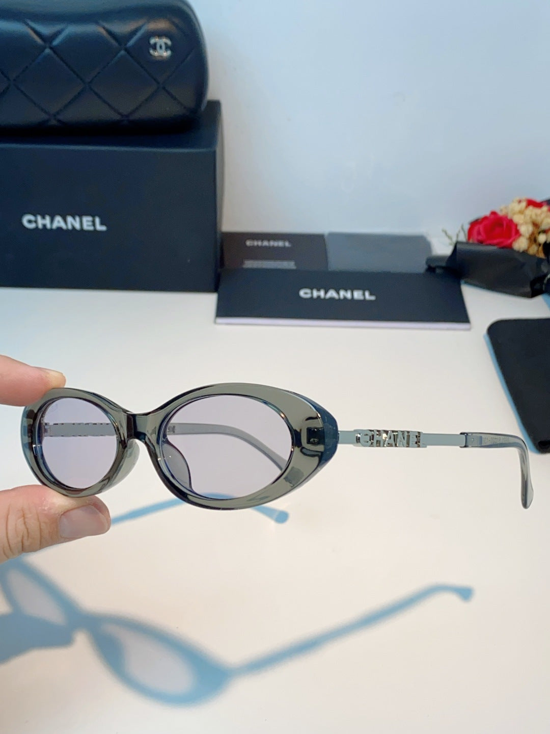 Chanel Cat-Eye Gray Lens Sunglasses for Men & Women - 398603 - detail image 6
