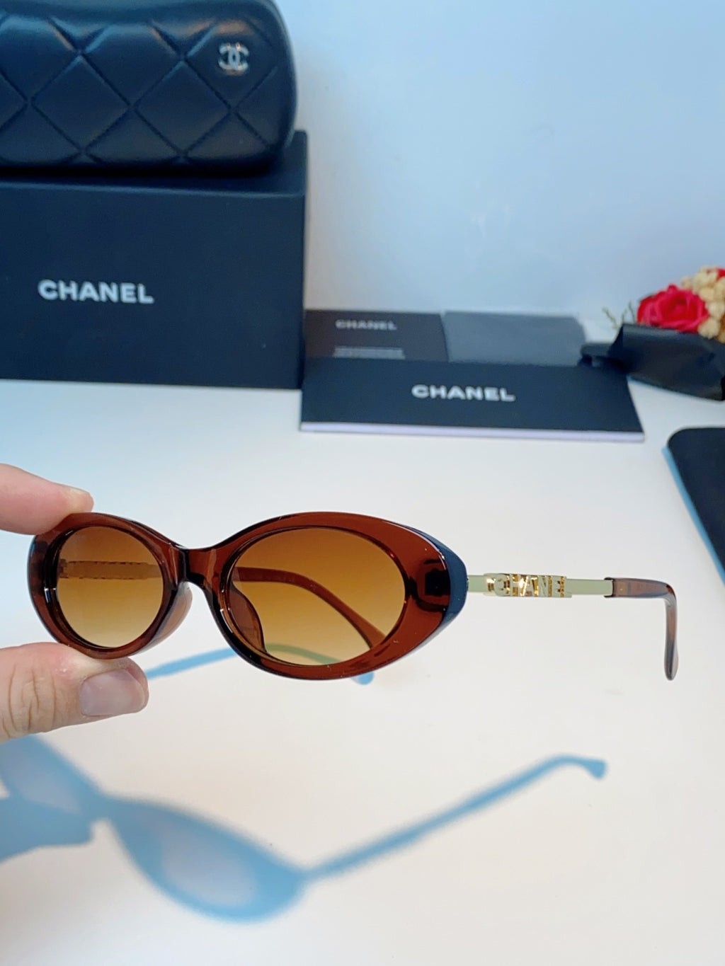 Chanel Cat-Eye Brown Lens Sunglasses for Men & Women - 398605 - detail image 6