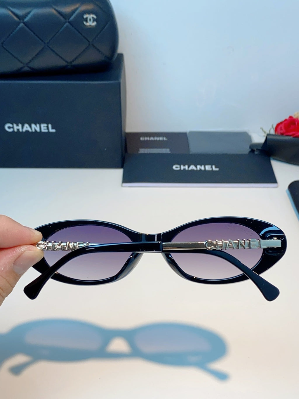 Chanel Cat-Eye Gray Lens Sunglasses for Men & Women - 398606 - detail image 5