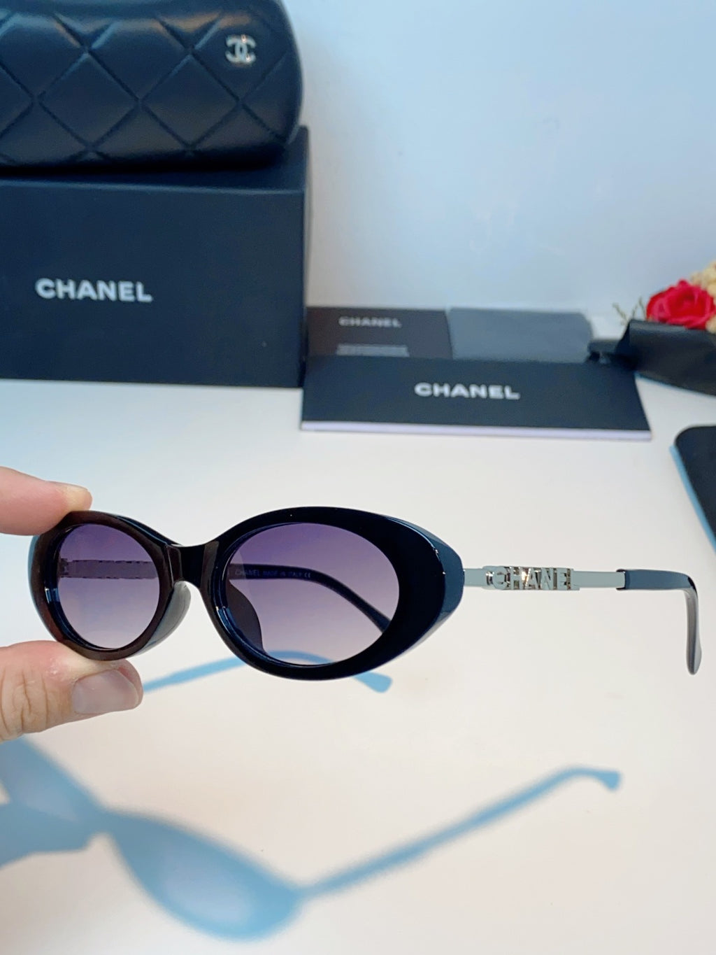 Chanel Cat-Eye Gray Lens Sunglasses for Men & Women - 398606 - detail image 6