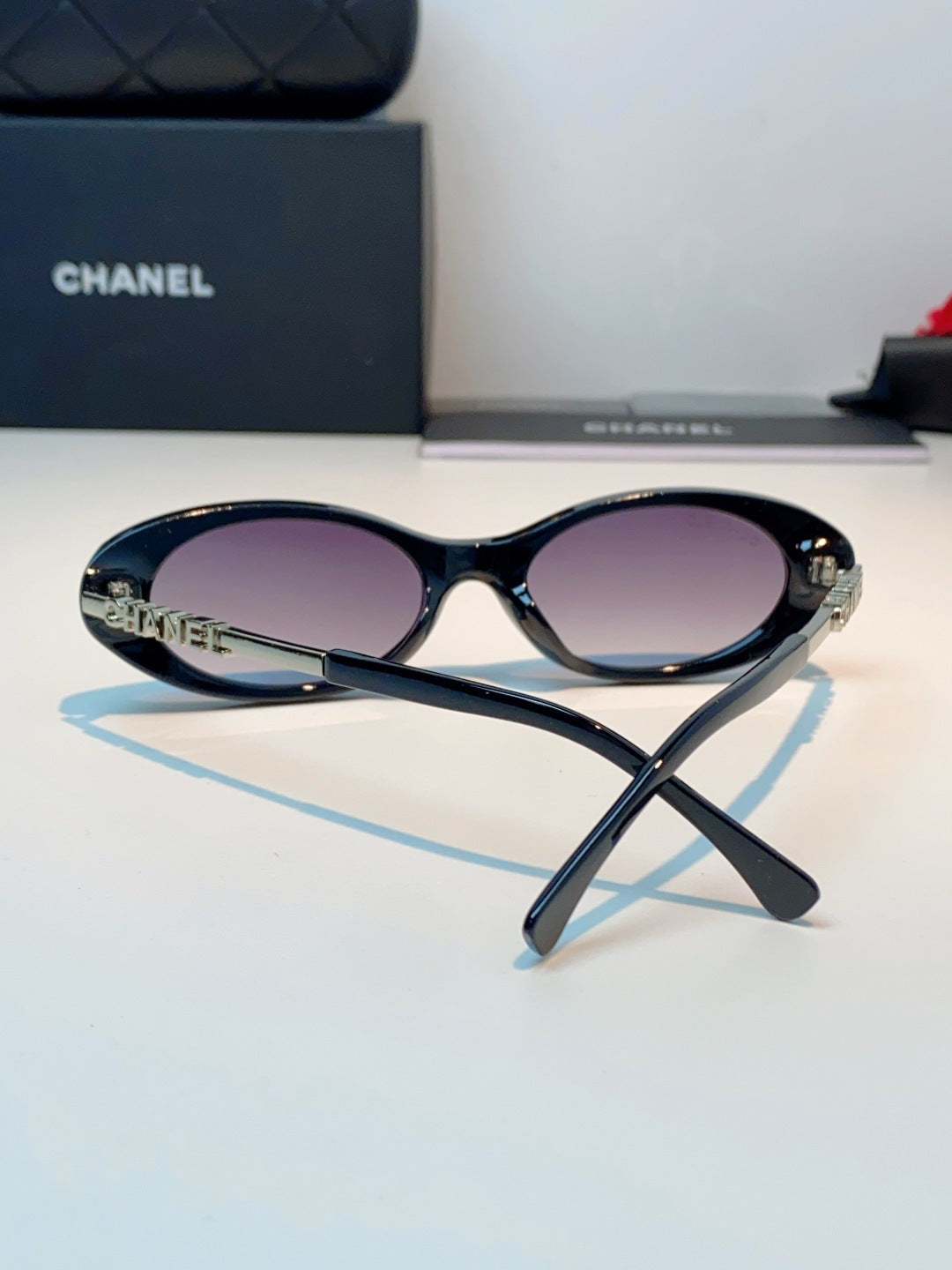Chanel Cat-Eye Gray Lens Sunglasses for Men & Women - 398606 - detail image 3