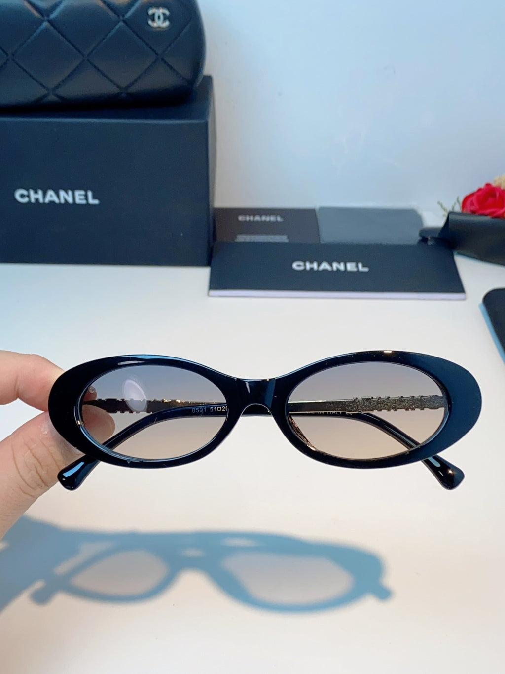 Chanel Cat-Eye Gray Lens Sunglasses for Men & Women - 398607 - detail image 4
