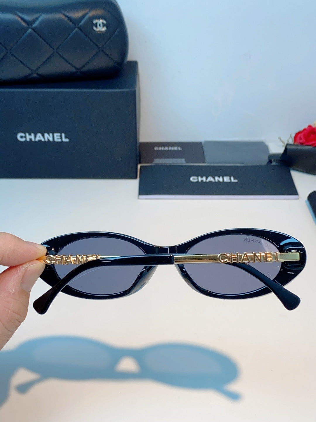 Chanel Cat-Eye Gray Lens Sunglasses for Men & Women - detail image 5