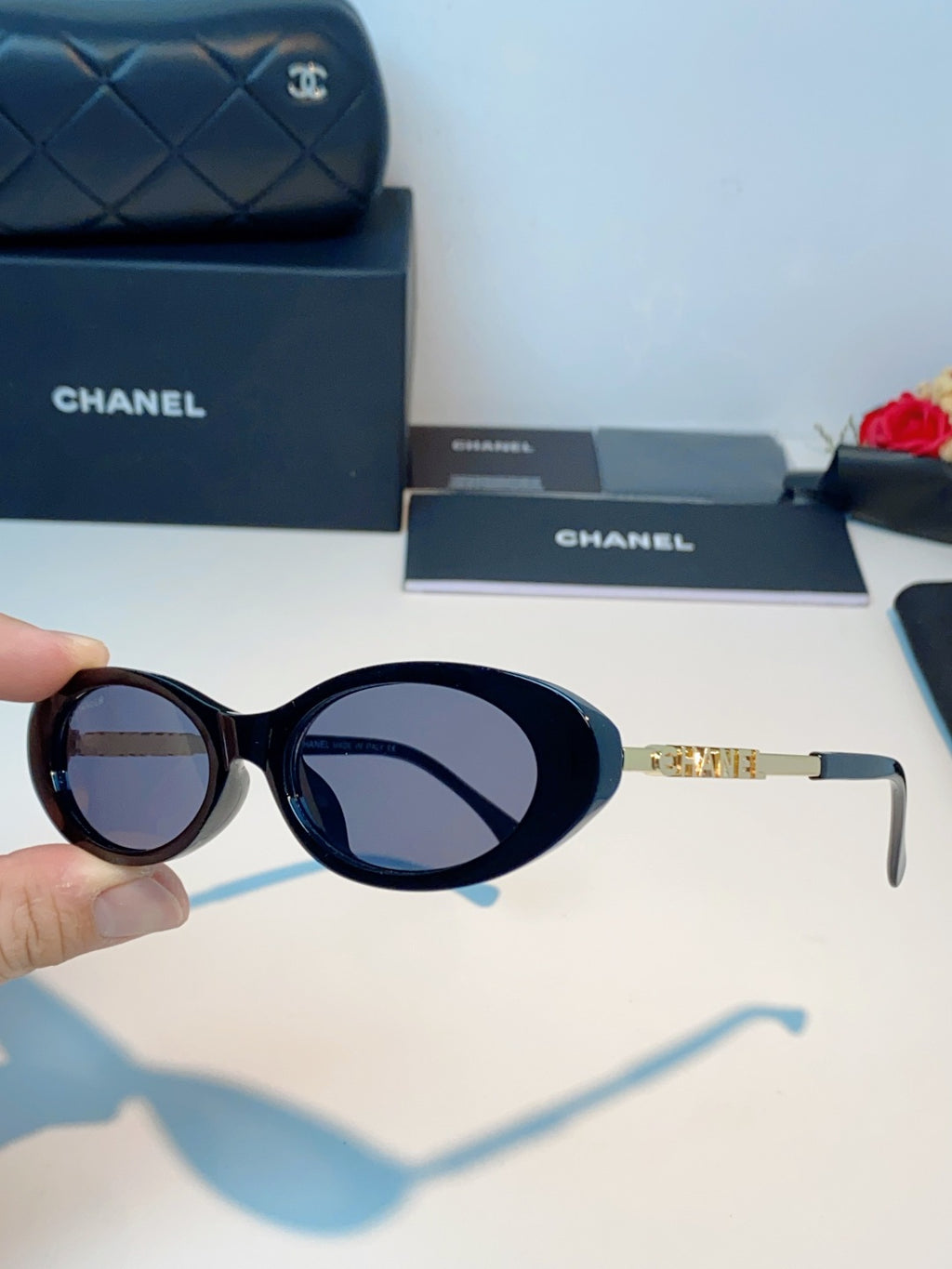 Chanel Cat-Eye Gray Lens Sunglasses for Men & Women - detail image 6