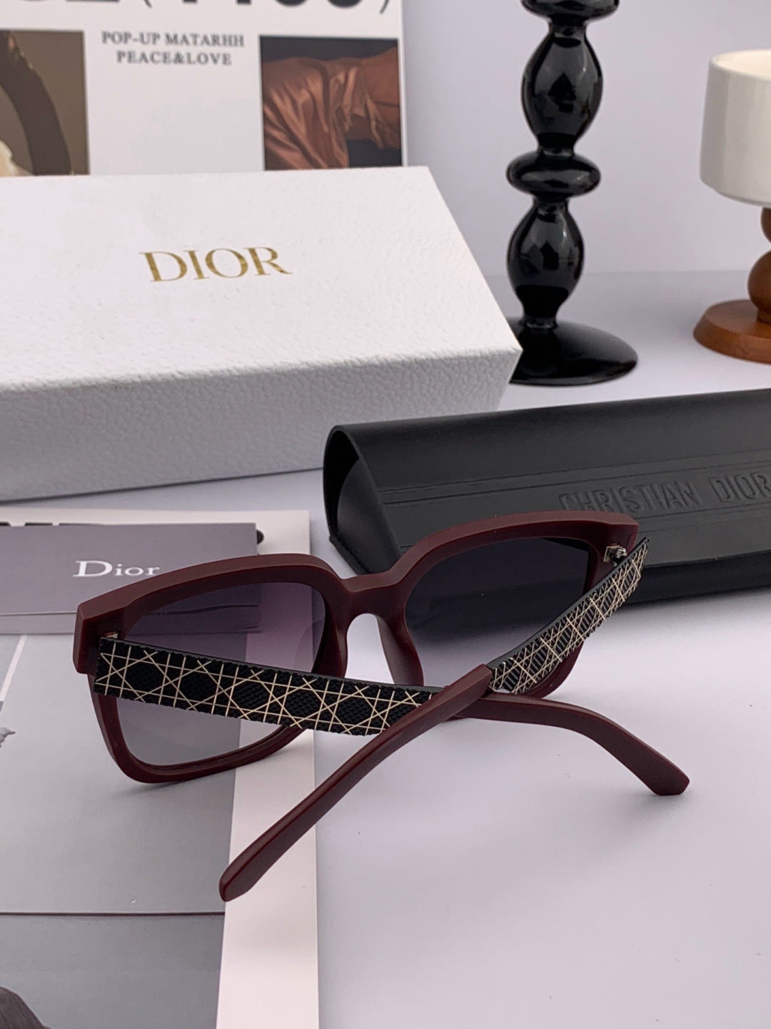 Dior D8304 Square Black Lens Sunglasses for Men & Women - detail image 5