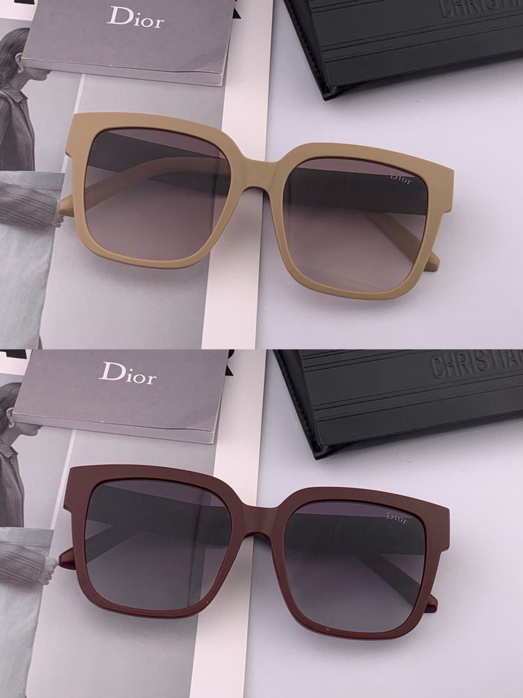 Dior D8304 Square Black Lens Sunglasses for Men & Women - detail image 6