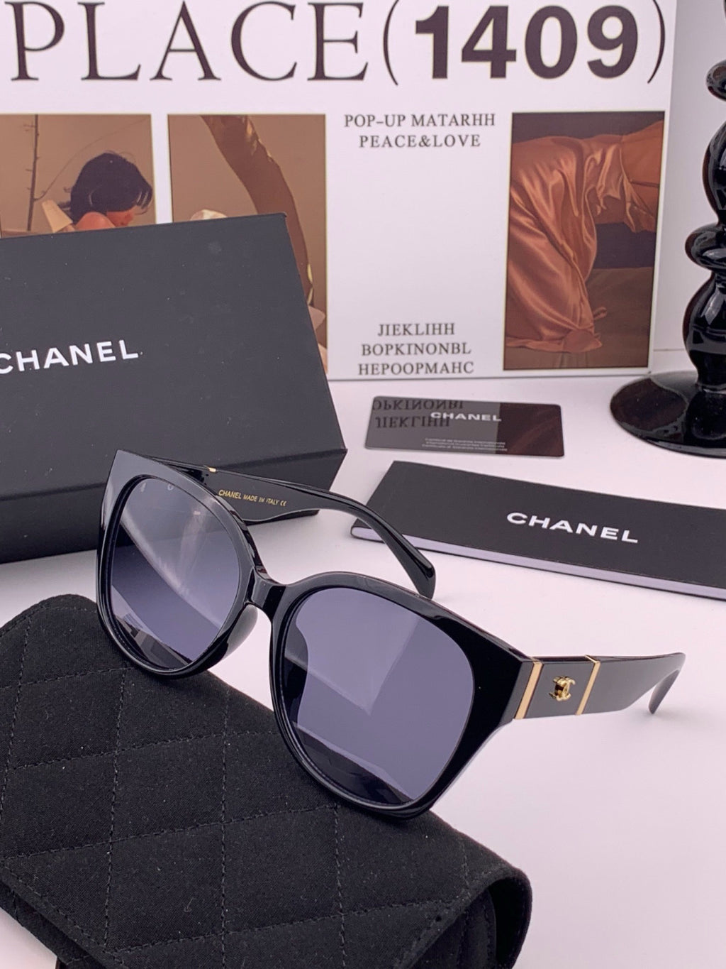 Chanel CH47004 Oversized Black Lens Sunglasses for Men & Women - 398647 - detail image 2