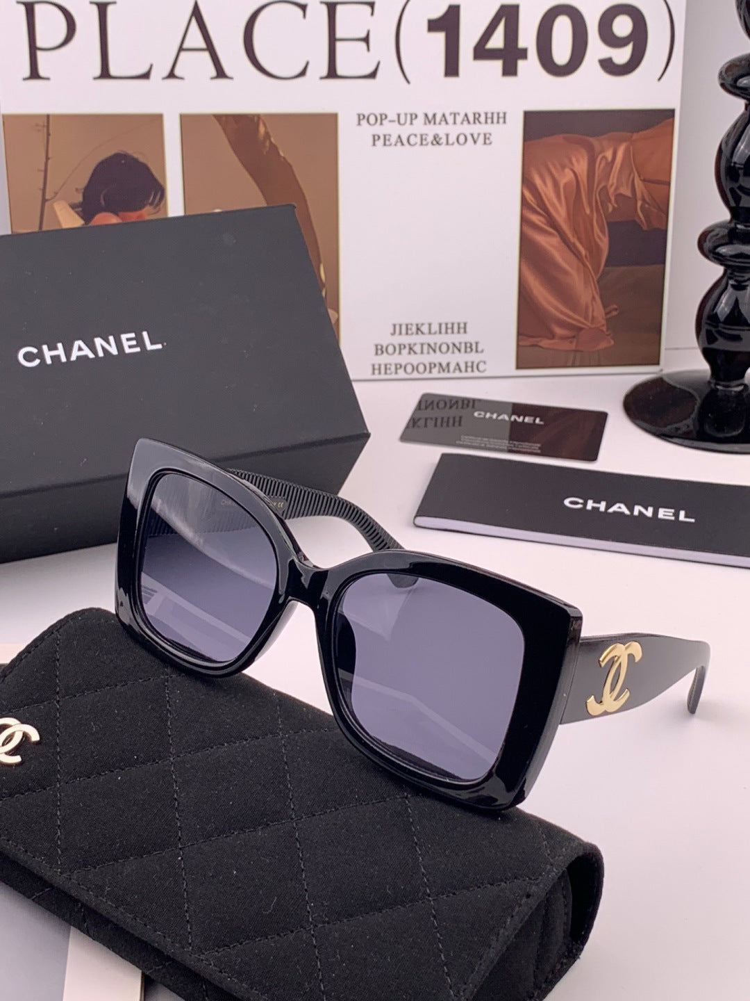 Chanel CH17005 Oversized Black Lens Sunglasses for Men & Women - 398653 - detail image 2