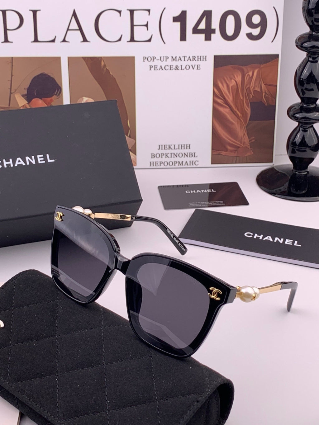 Chanel CH4231 Oversized Black Lens Sunglasses for Men & Women - 398654