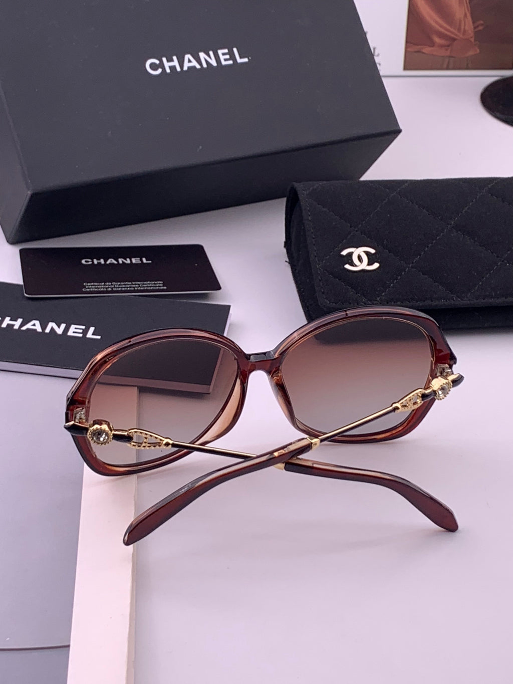 Chanel CH042 Fashion Brown Lens Sunglasses for Men & Women - detail image 5