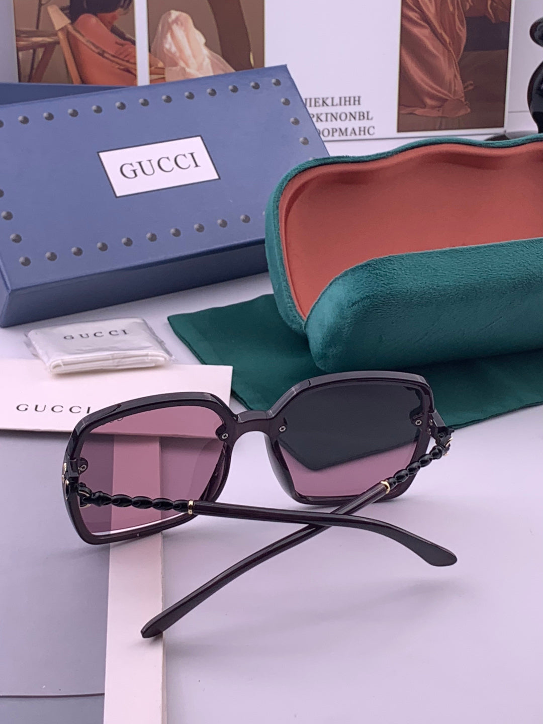 Gucci G0292 Polarized Round Brown Lens Sunglasses for Women - 398271 - detail image 7