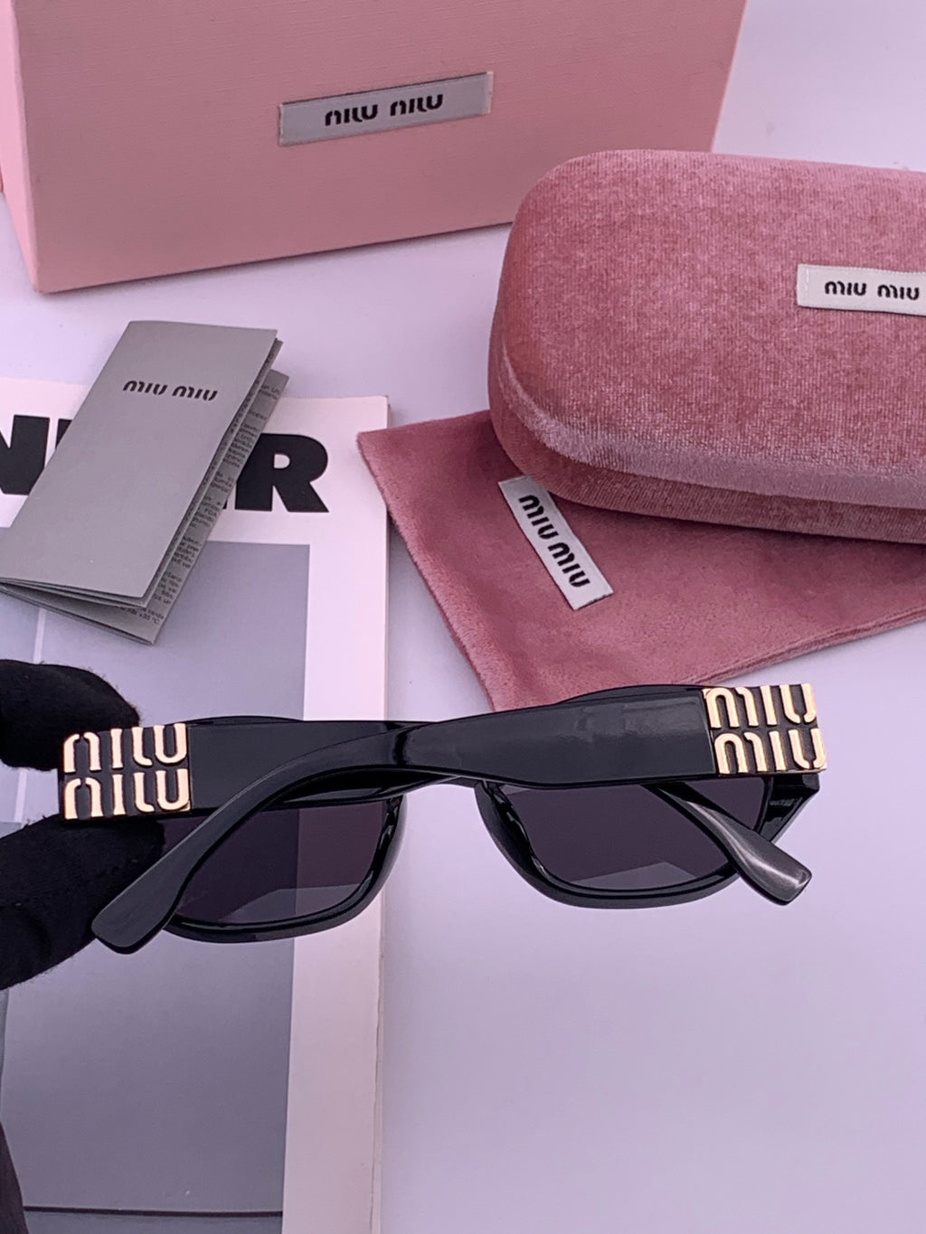 Miu Miu M7350 Fashion Black Lens Sunglasses for Men & Women - 399189 - detail image 4