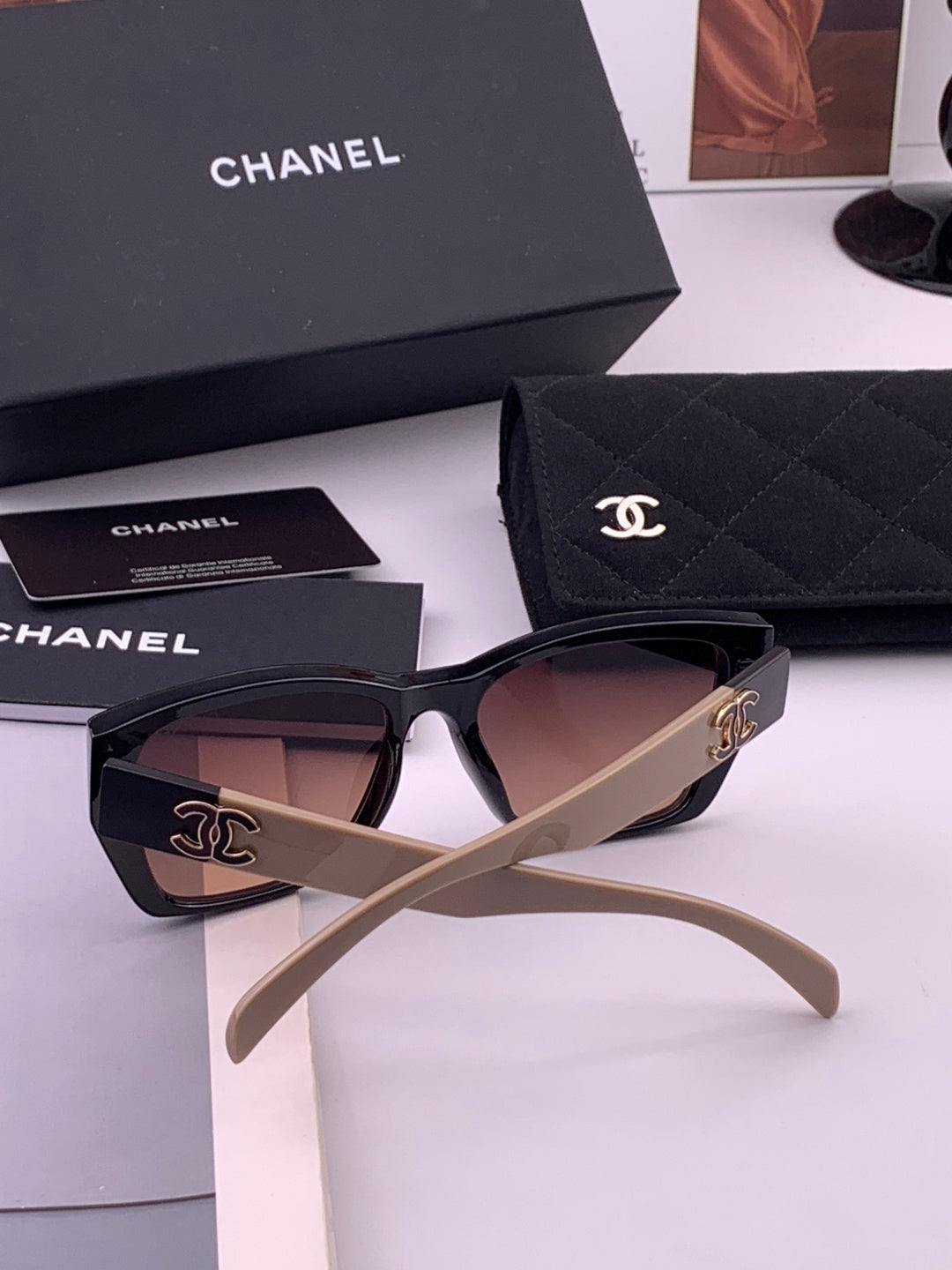 Chanel CH1311 Polarized Square Black Lens Sunglasses for Men & Women - 398636 - detail image 6