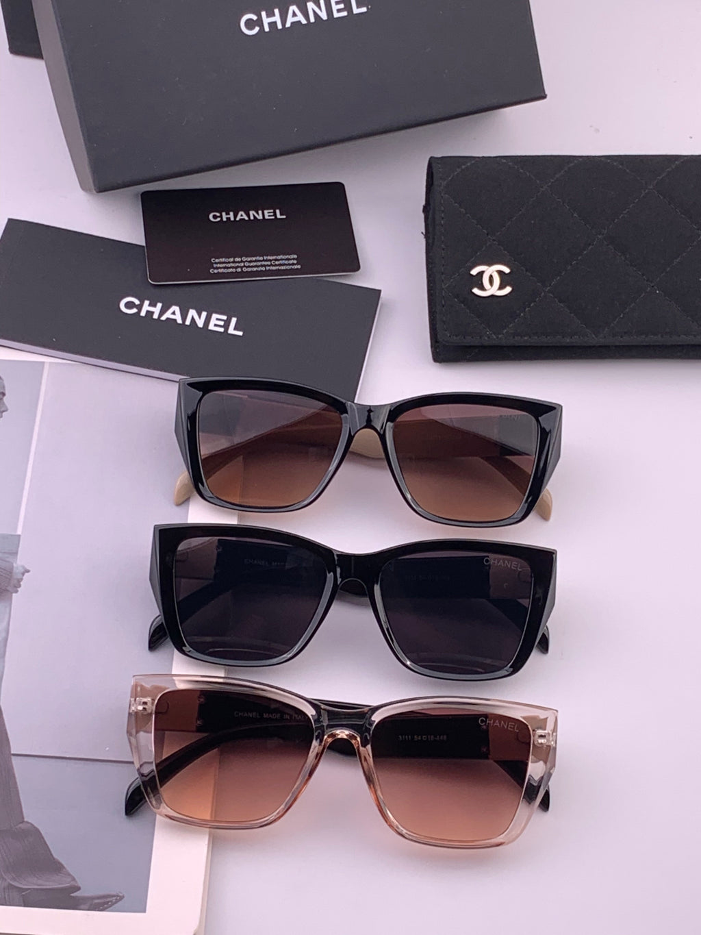 Chanel CH1311 Polarized Square Black Lens Sunglasses for Men & Women - 398637 - detail image 7