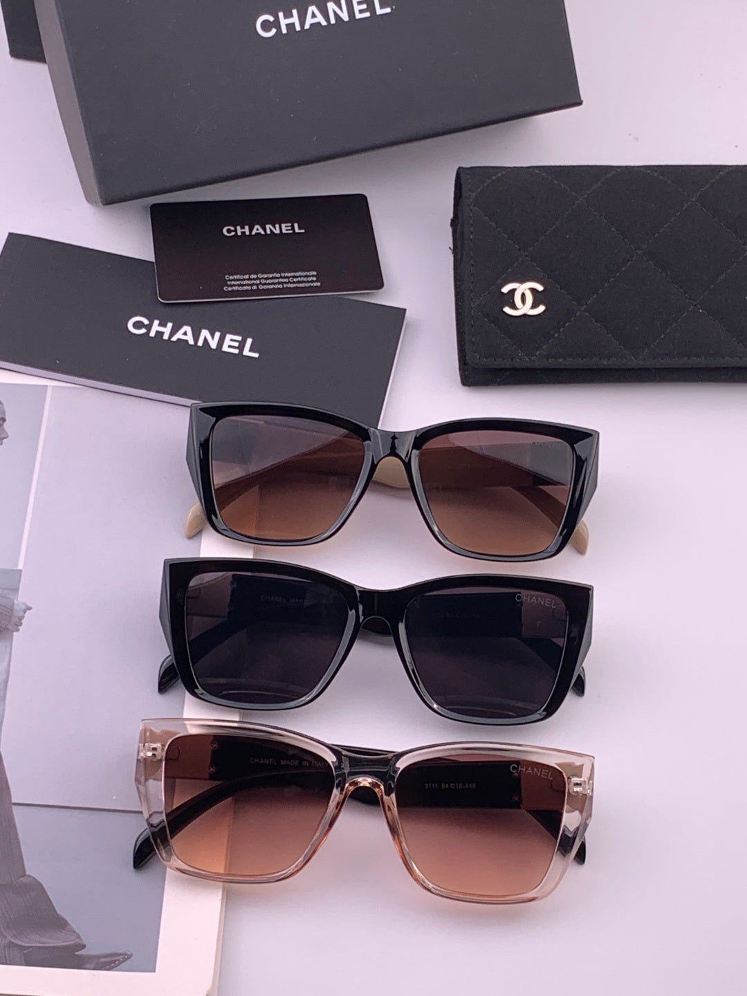 Chanel CH1311 Polarized Square Black Lens Sunglasses for Men & Women - 398637 - detail image 7