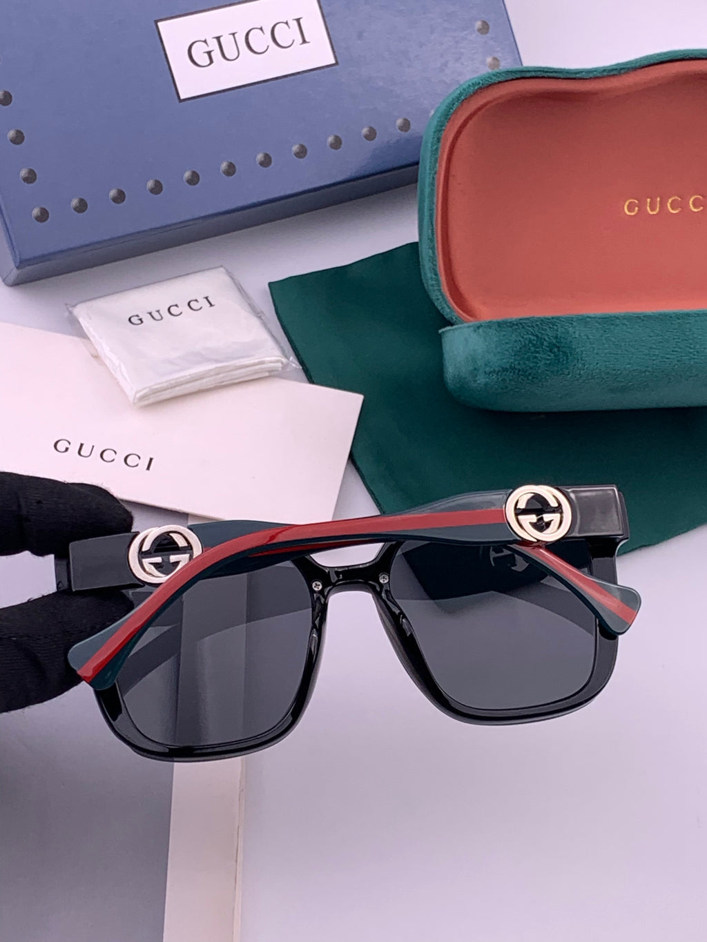Gucci G1620 Square Gold Lens Sunglasses for Men & Women - 398273 - detail image 4