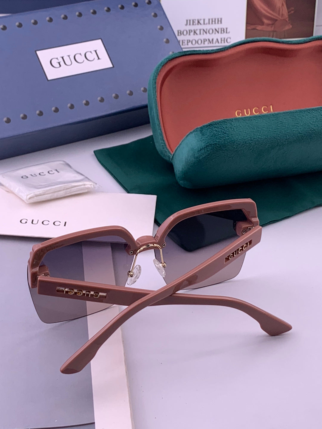 Gucci 2592 Polarized Square Gold Lens Sunglasses for Men & Women - 398274 - detail image 6