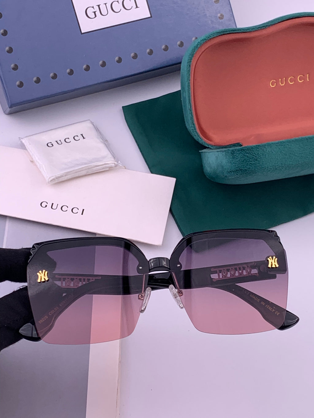 Gucci 2592 Polarized Square Gold Lens Sunglasses for Men & Women - 398275