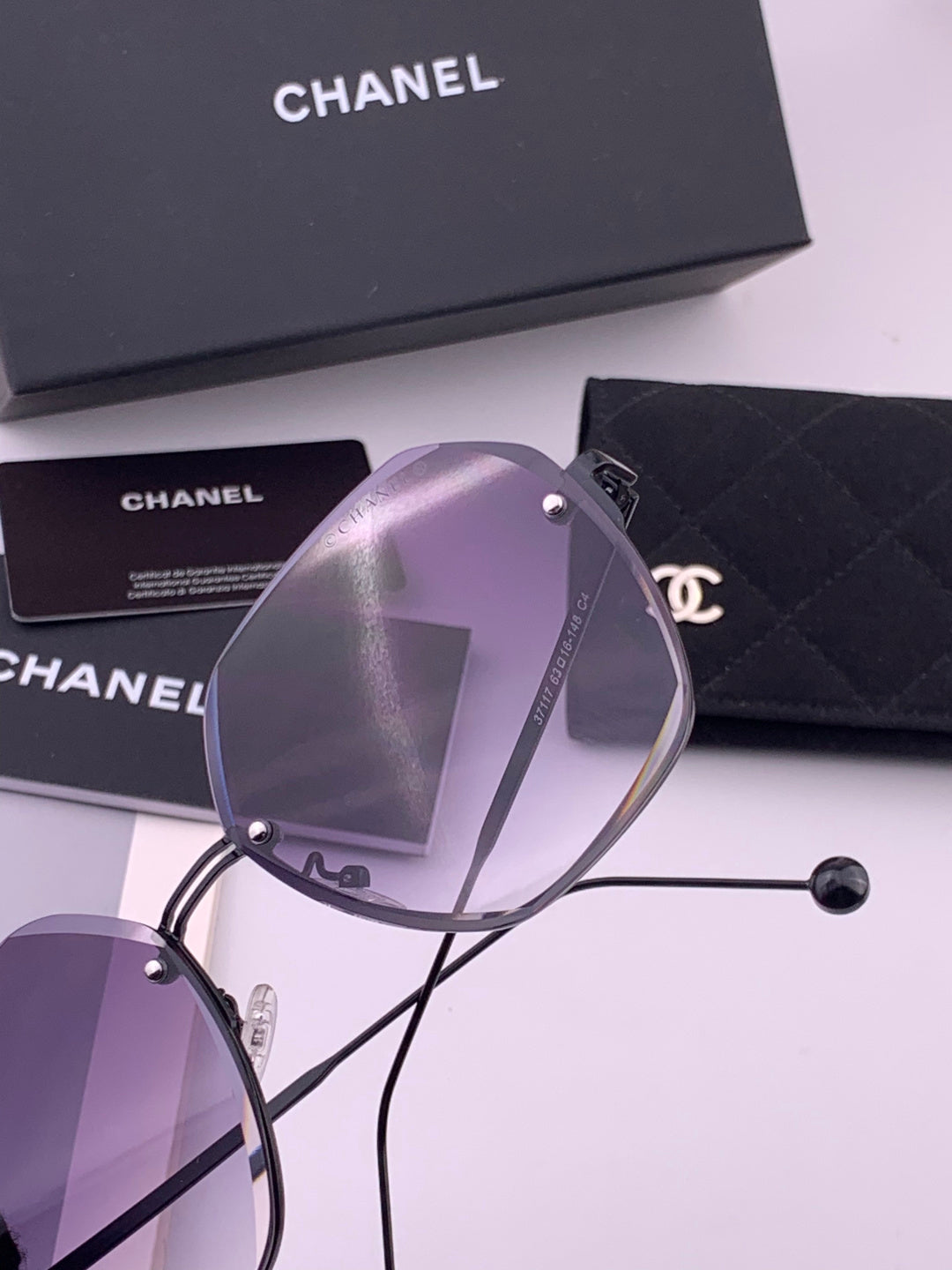 Chanel CH33711 Lightweight Rimless Gold Lens Sunglasses for Women - 398639 - detail image 5