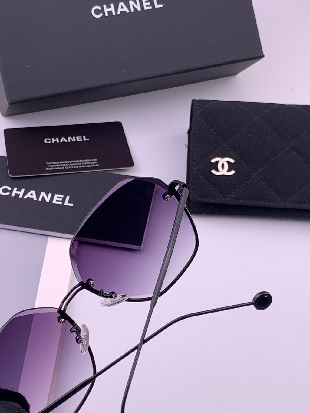 Chanel CH33711 Lightweight Rimless Gold Lens Sunglasses for Women - 398639 - detail image 3