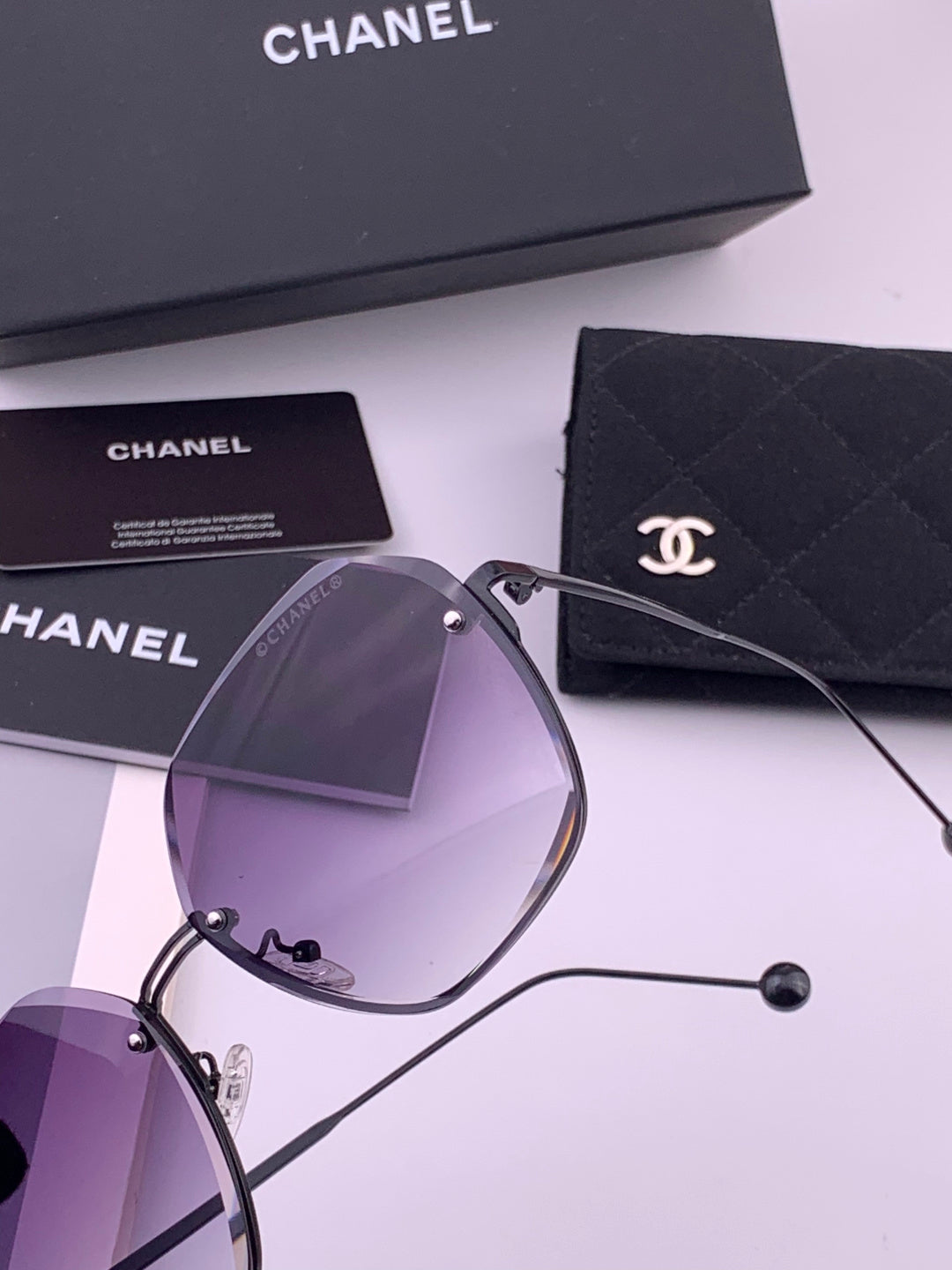 Chanel CH33711 Lightweight Rimless Gold Lens Sunglasses for Women - 398639 - detail image 2
