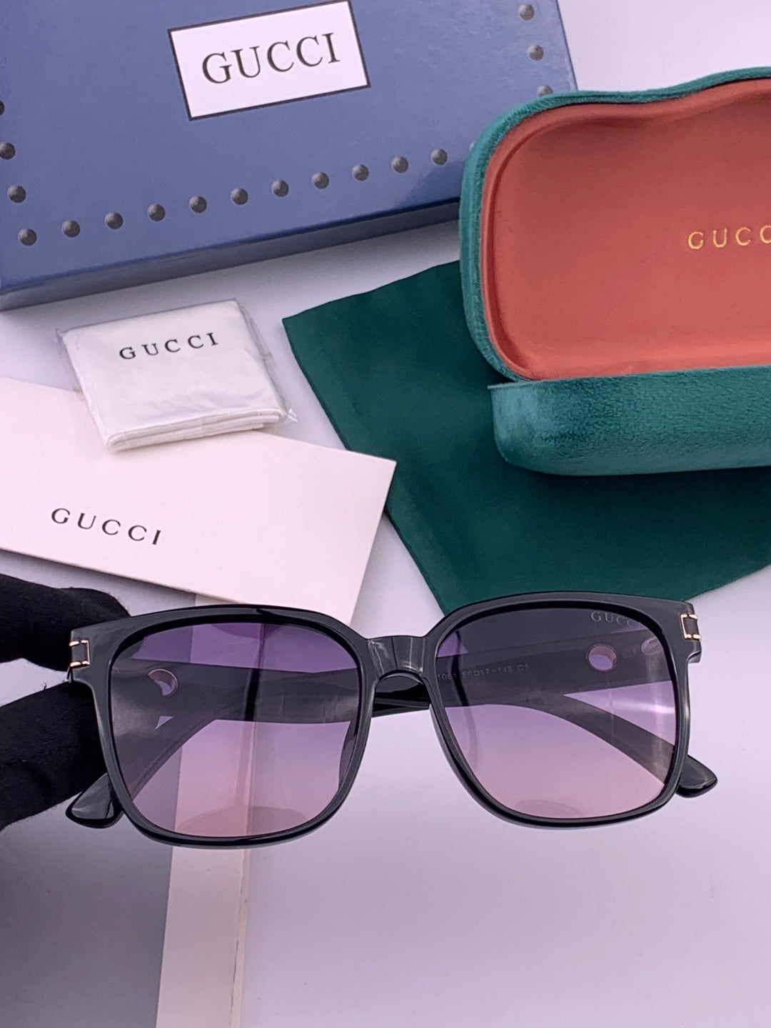 Gucci G1106 Metal Square Brown Lens Sunglasses for Men & Women - 398276