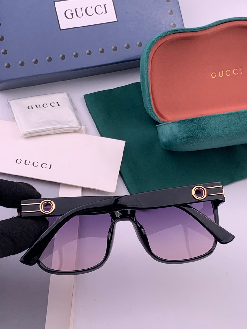 Gucci G1106 Metal Square Brown Lens Sunglasses for Men & Women - 398276 - detail image 4
