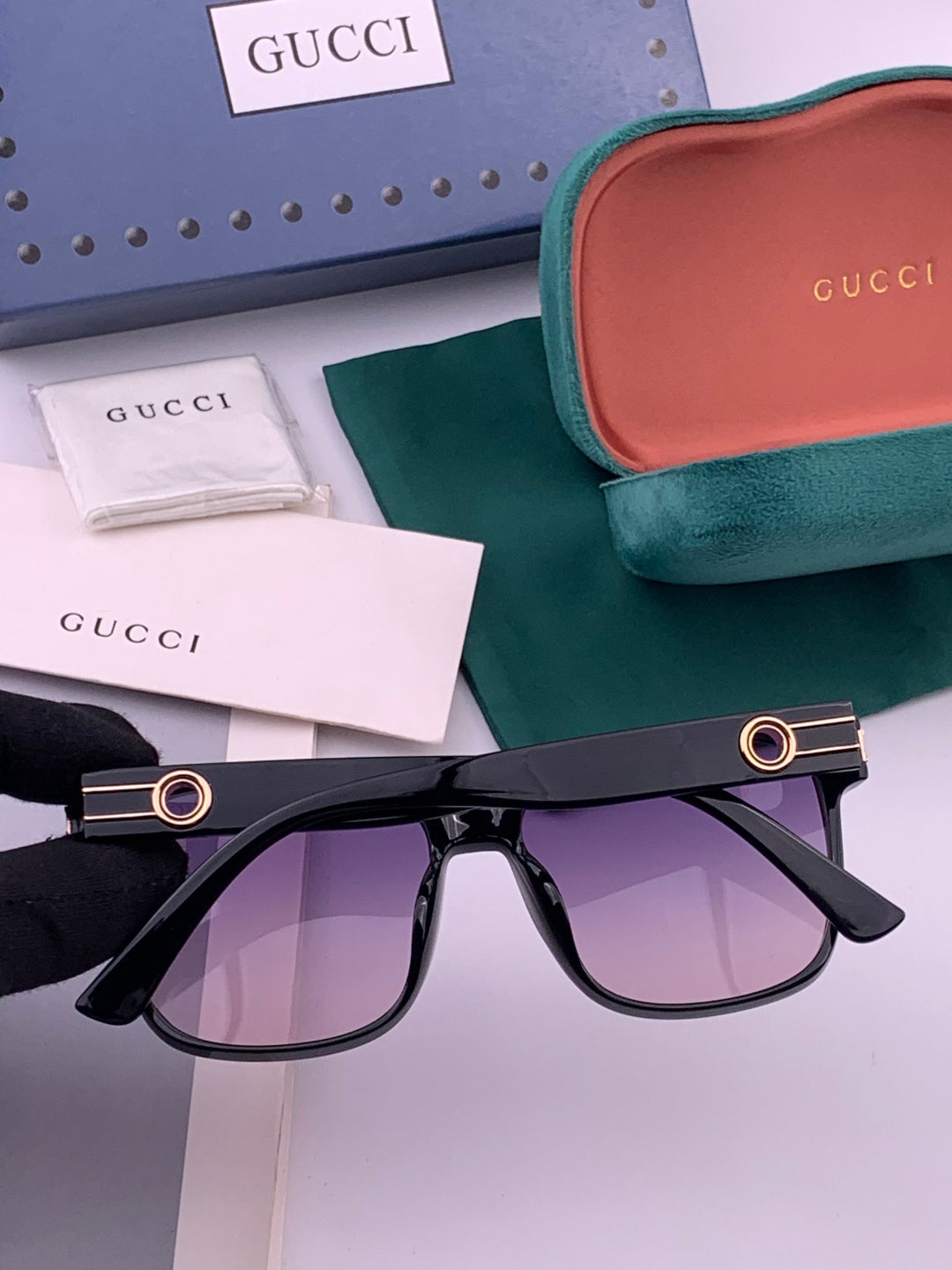 Gucci G1106 Metal Square Brown Lens Sunglasses for Men & Women - 398276 - detail image 4