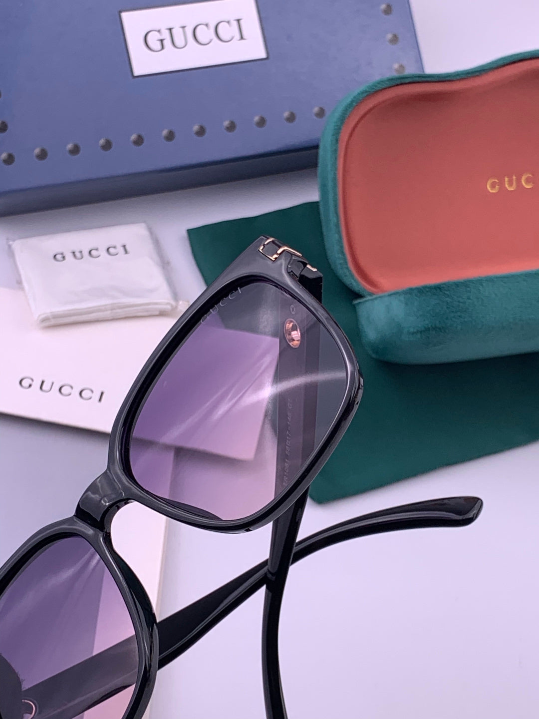 Gucci G1106 Metal Square Brown Lens Sunglasses for Men & Women - 398276 - detail image 5