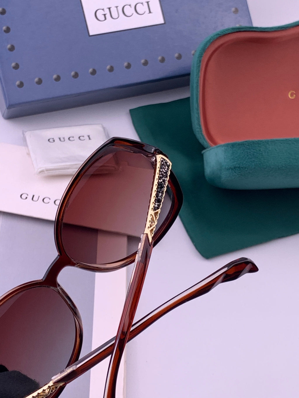 Gucci G2339 Polarized Round Brown Lens Sunglasses for Women - 398258 - detail image 5