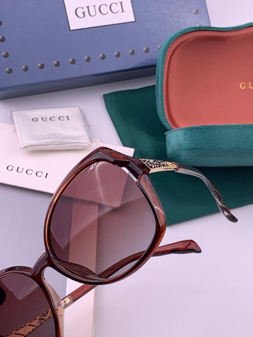 Gucci G2339 Polarized Round Brown Lens Sunglasses for Women - 398258 - detail image 3
