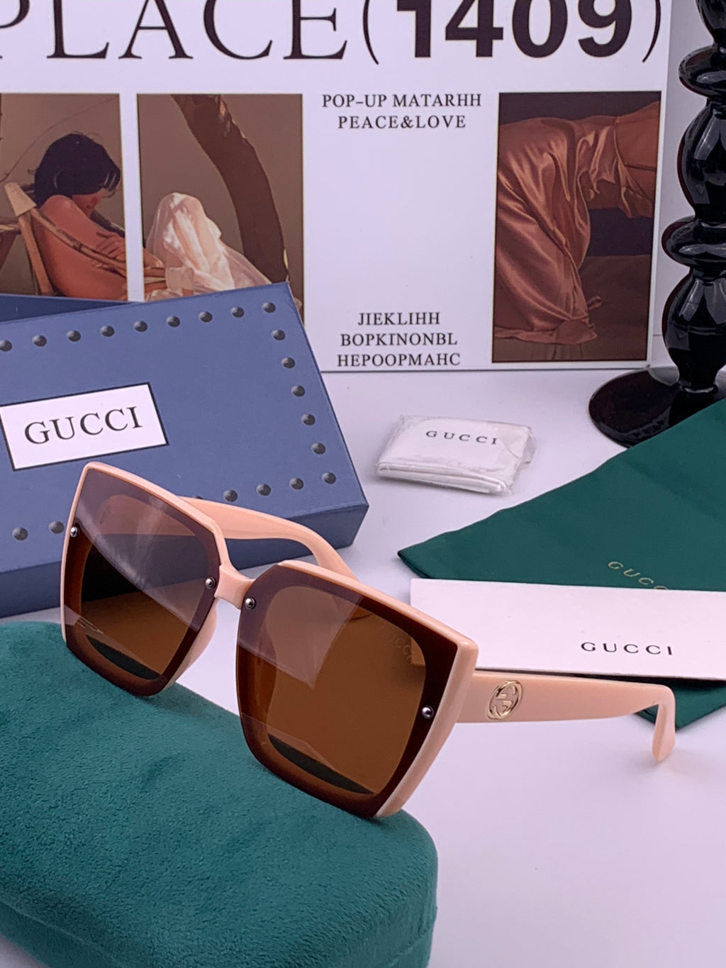 Gucci G9600 Square Brown Lens Sunglasses for Men & Women - 398259 - detail image 2