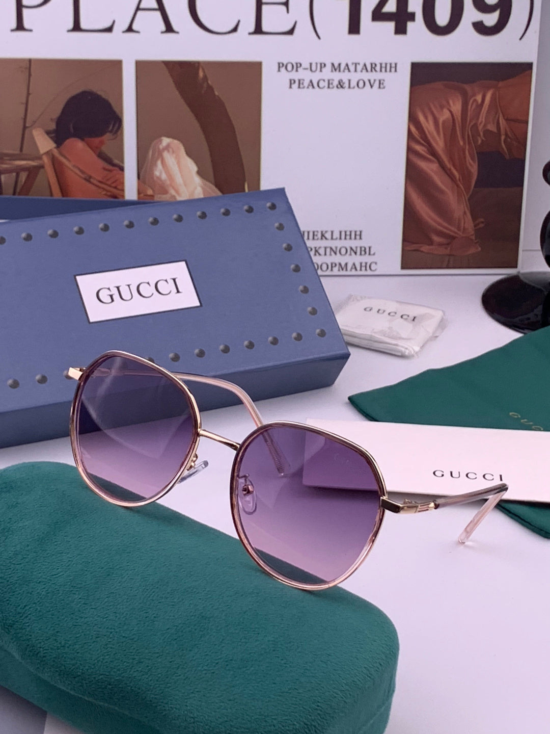 Gucci G7825 Polarized Square Brown Lens Sunglasses for Women - 398264 - detail image 2