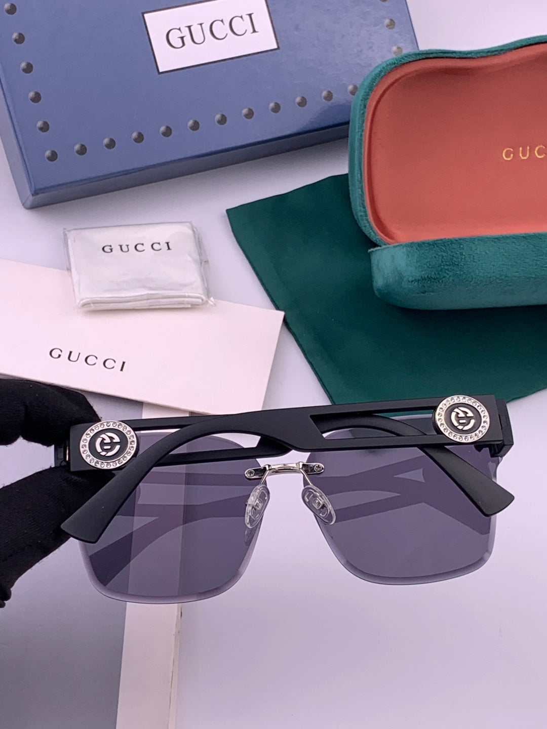 Gucci G3101 Square Brown Lens Sunglasses for Men & Women - 398265 - detail image 6